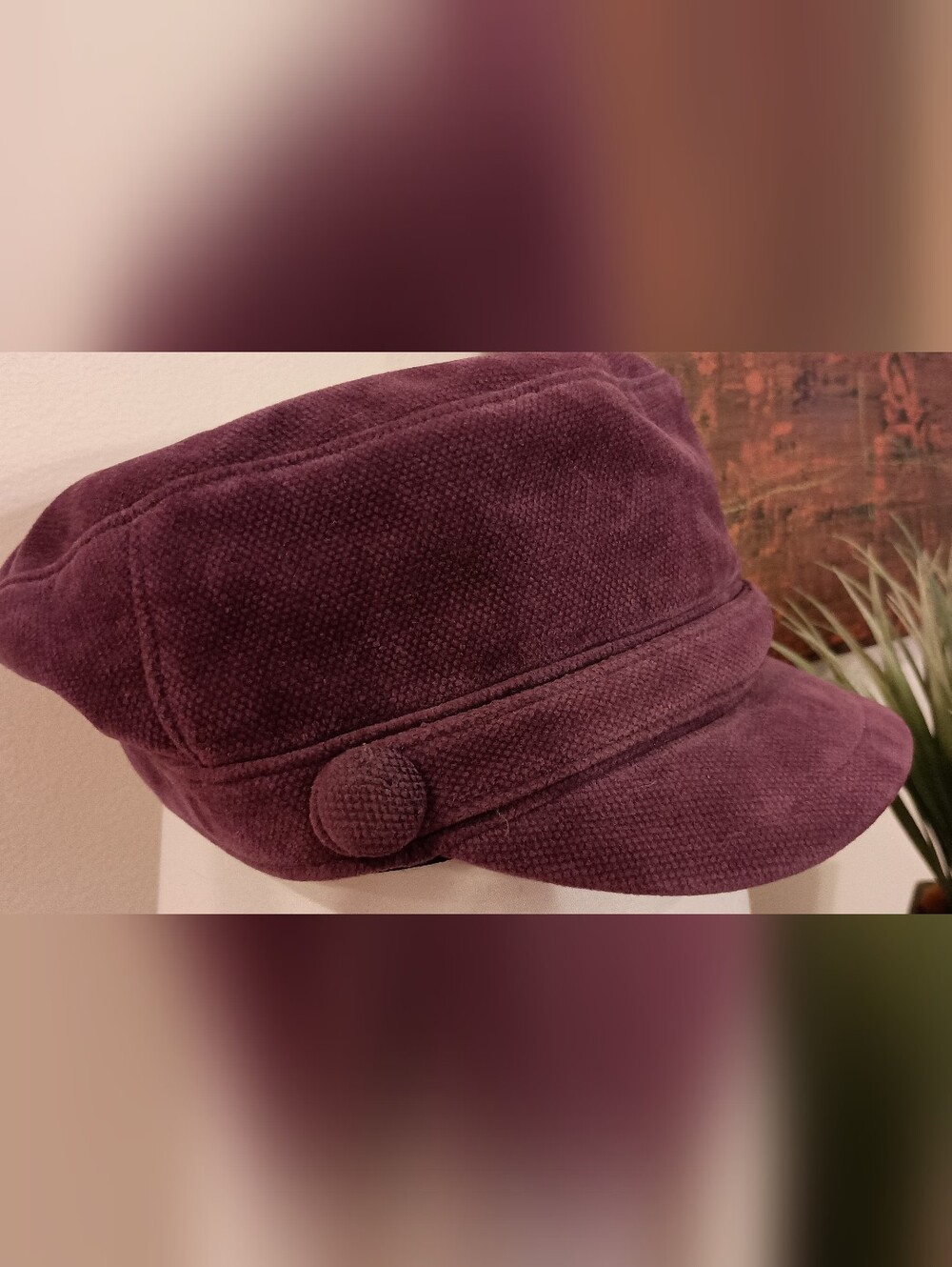 Stylish Maroon Baker Boy Cap -